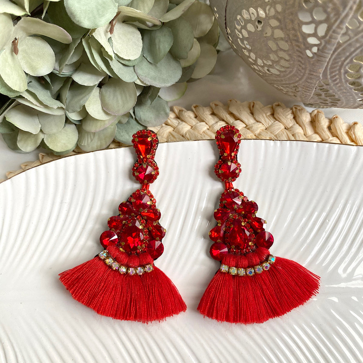 Aretes Maca rojo