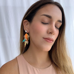 Aretes ice con hojas tornasol