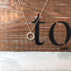 Collar círculo de cristales, plata 925 enchapado en oro 18k