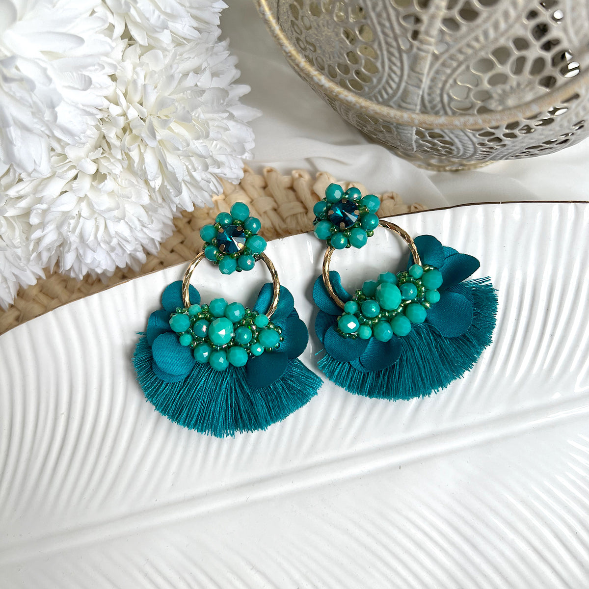 Aretes Dana verde turqueza