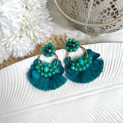 Aretes Dana verde turqueza