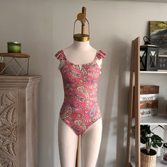Body Alitas fucsia flores talla standard