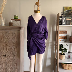 Vestido ajustable Juliette morado berenjena talla única/ standard