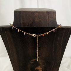 Collar little crystal dots enchapado en oro 18k