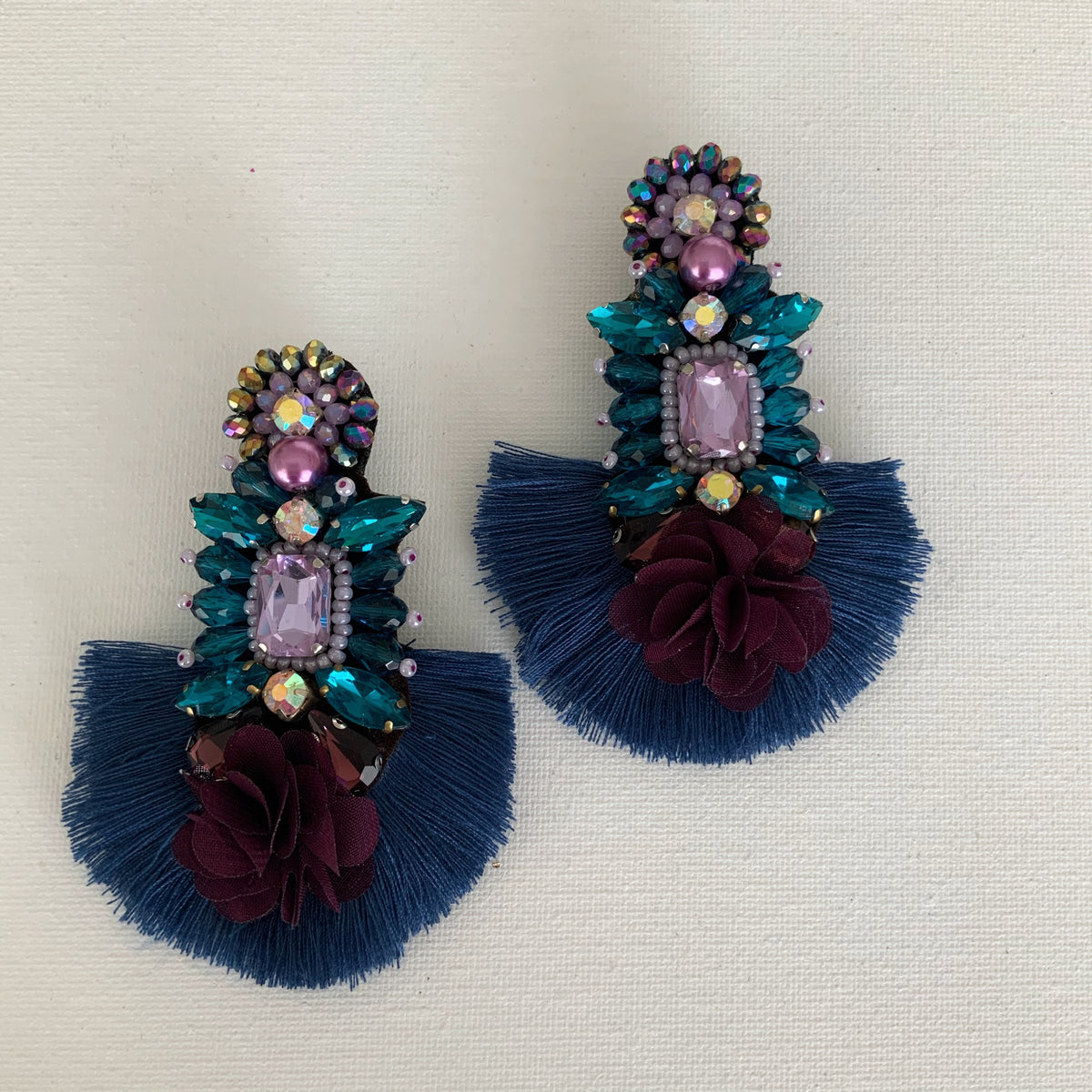Aretes Rosalia azul morado