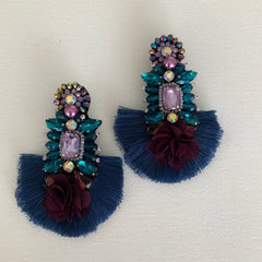 Aretes Rosalia azul morado