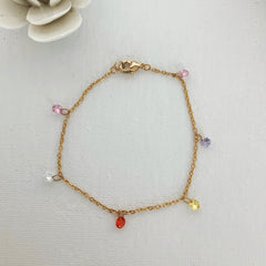 Pulsera crystal dots enchapada en oro 18k