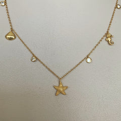 Collar summer charms en plata 925 bañado en oro 18k