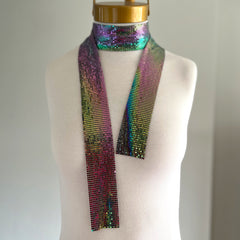 Collar bufanda malla metalica tornasol morado, azul, verde