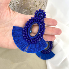Aretes Alexandra bordados azul
