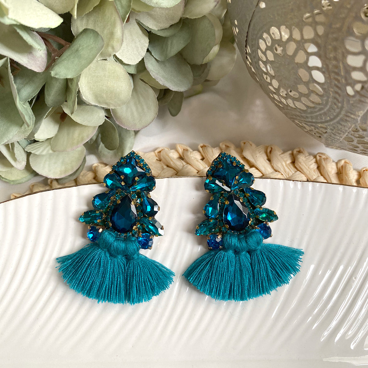 Aretes Lua azul turqueza