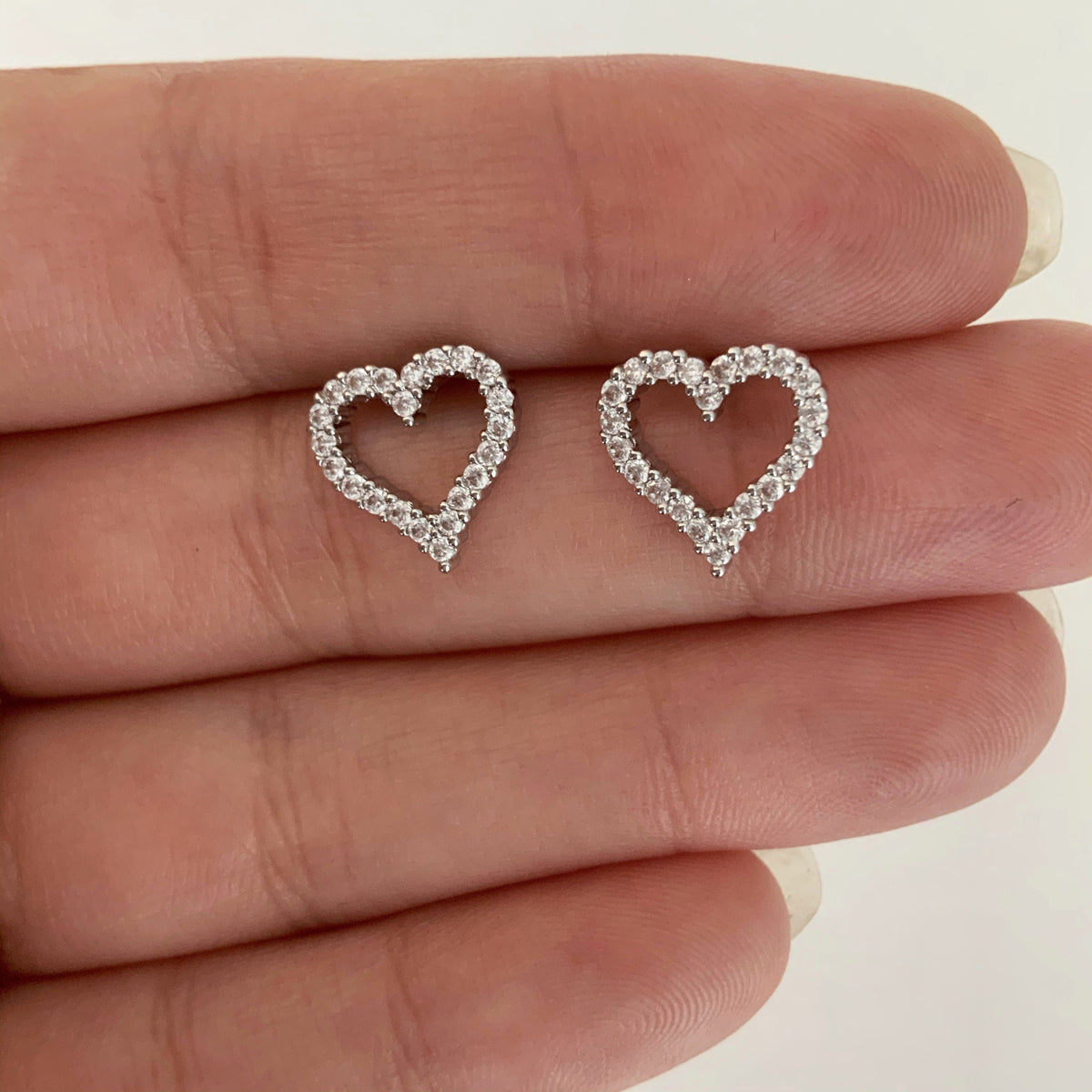 Mini aretes corazón plateado Plata 925