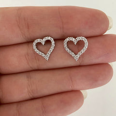 Mini aretes corazón plateado Plata 925