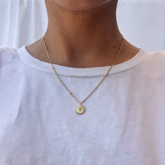 Collar soleil en plata 925 bañado en oro 18k