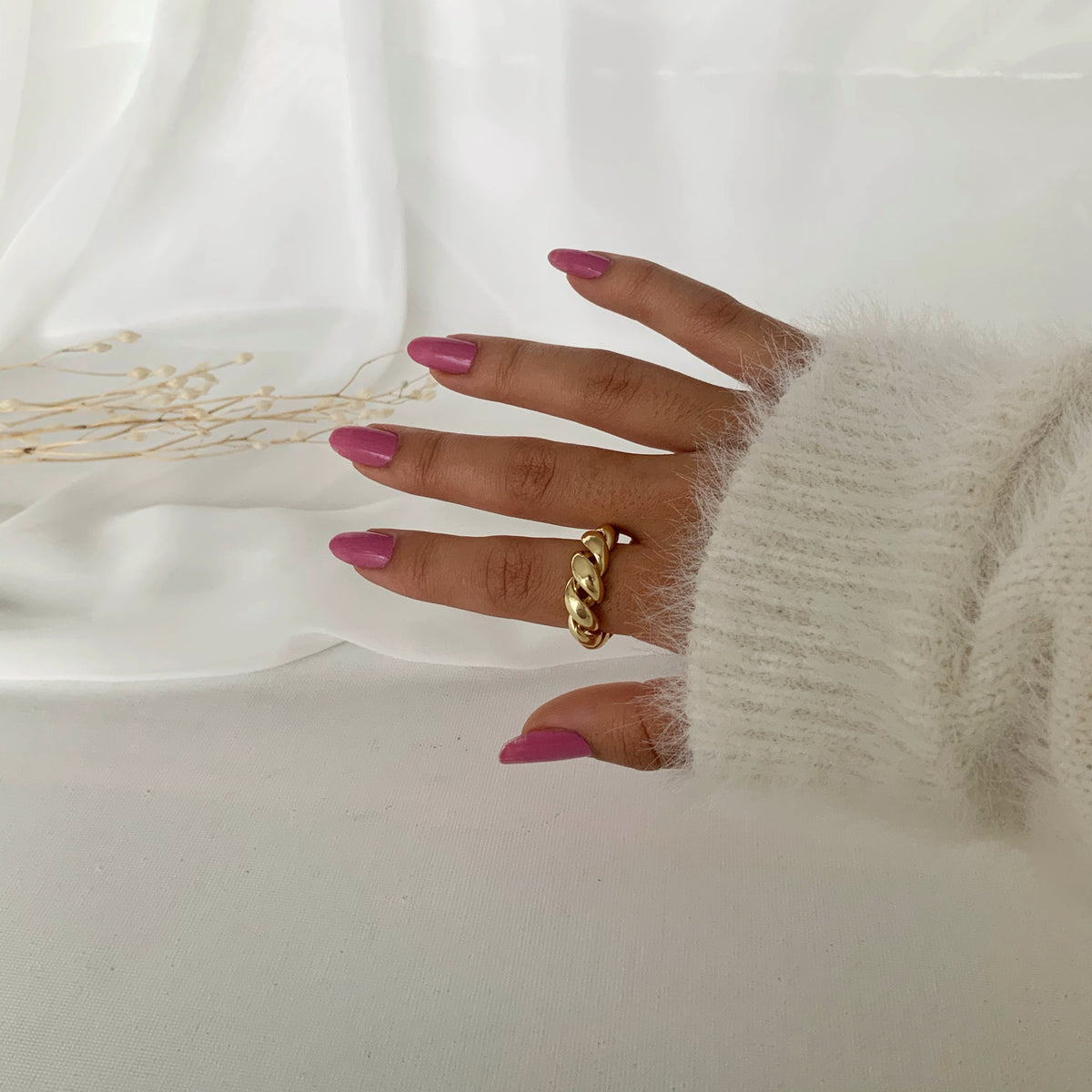 Anillo chain en plata 925 bañado en oro 18k