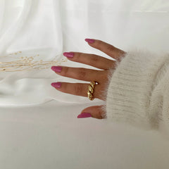 Anillo chain en plata 925 bañado en oro 18k