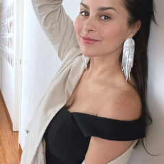 Aretes fringe circonia clear