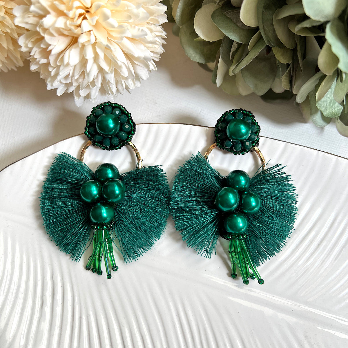 Aretes Isa verde oscuro