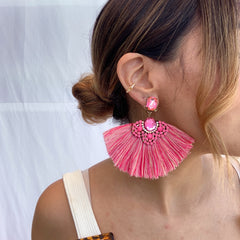 Aretes big fan rosa