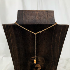 Collar doble caída con cuarzo rosado enchapado en oro 18k