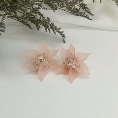 Aretes flor de loto rosa