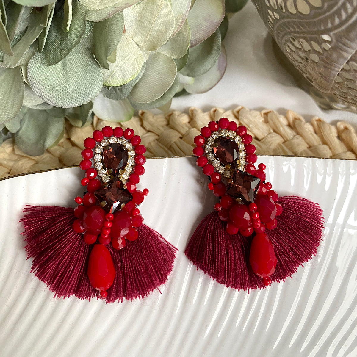 Aretes Gigi rojo vino