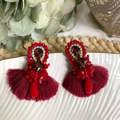 Aretes Gigi rojo vino