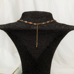 Collar puntos de colores enchapado en oro 18k