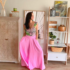 Pantalón palazo Camile Rosado small