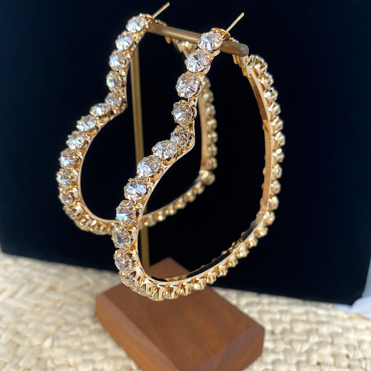 Aretes Grandes de Corazón con Circonia - Aretes Elegantes y Brillantes