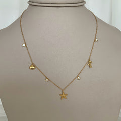 Collar summer charms en plata 925 bañado en oro 18k
