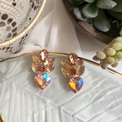 Aretes crystal heart nude