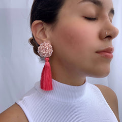 Aretes Cecilia rosa