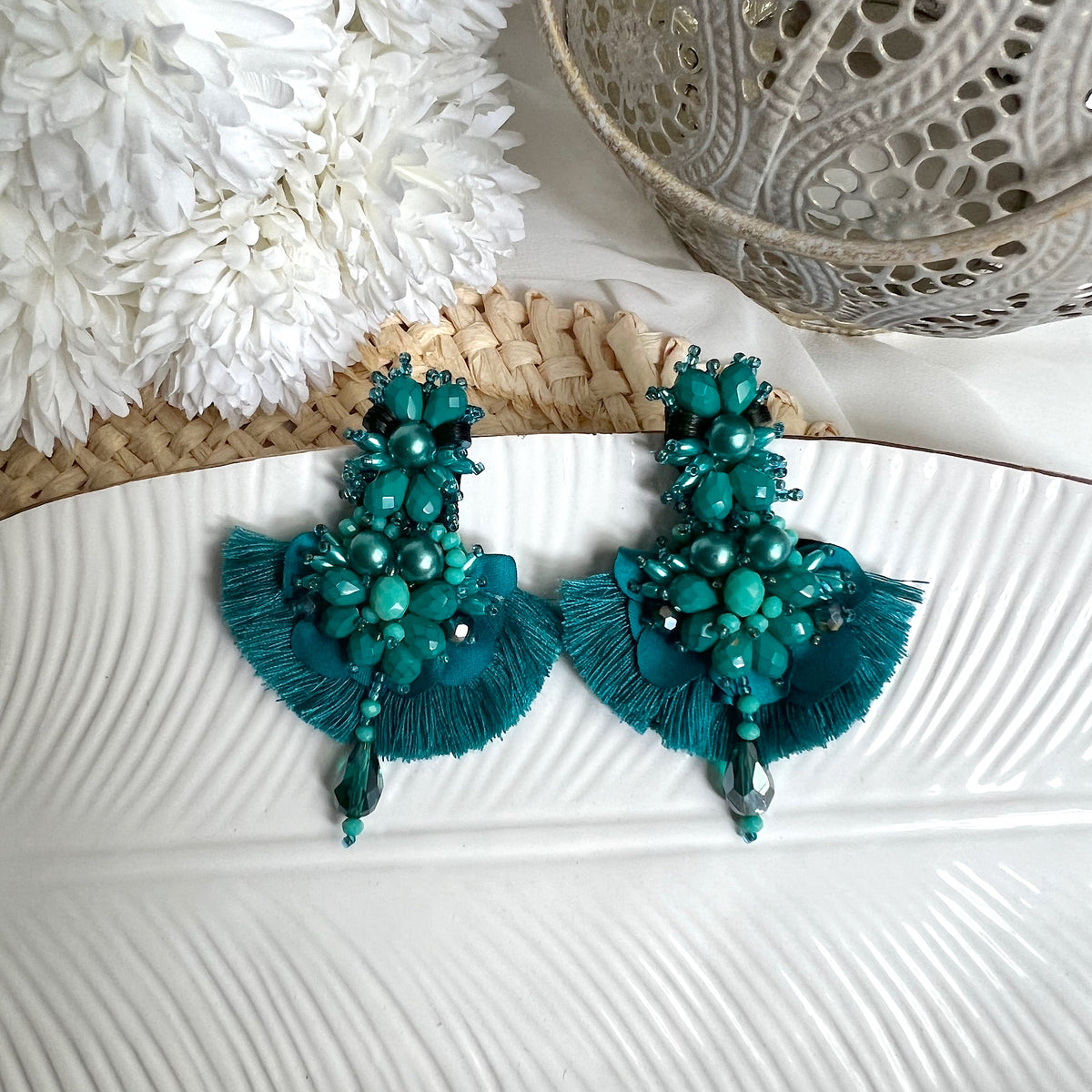 Aretes Arianne verde turqueza