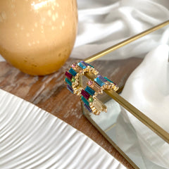 Aretes argolla mini rainbow