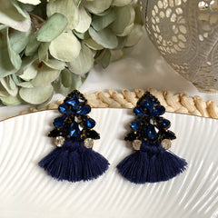 Aretes Lua azul oscuro