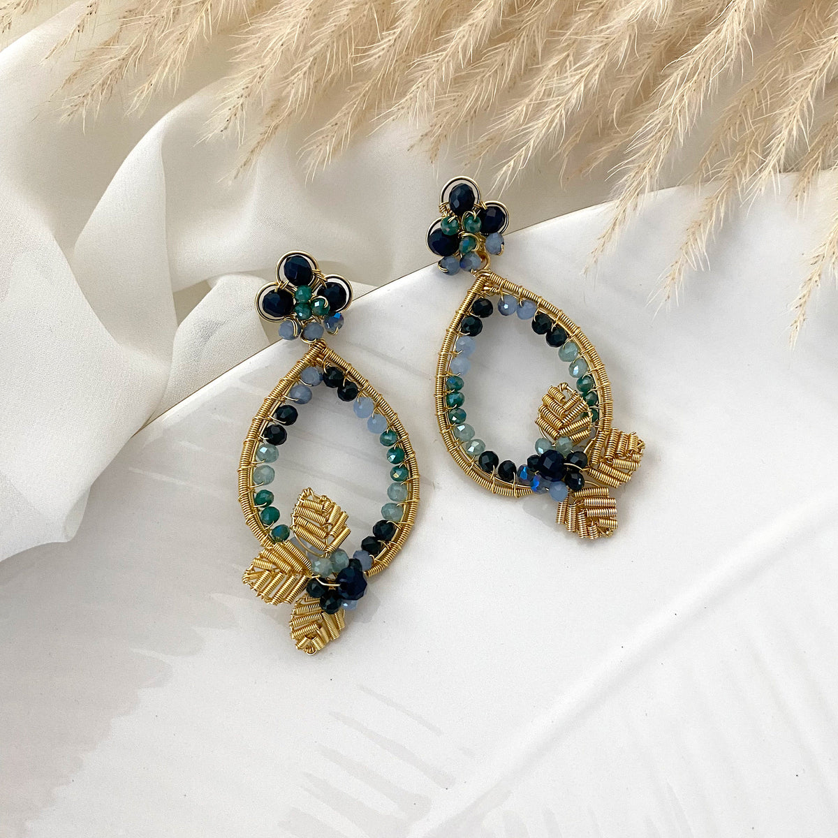 Aretes Adeline azul cobalto