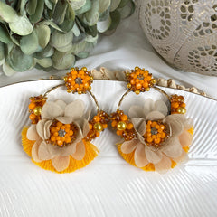 Aretes Rose amarillo mostaza