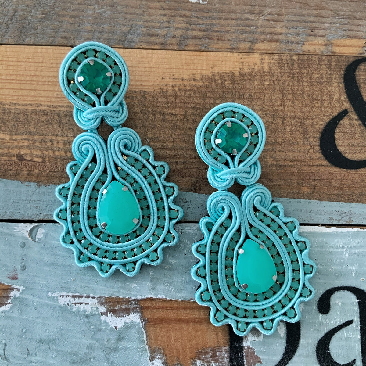 Aretes Vania verde agua