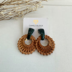 Aretes playeros hook verde oscuro
