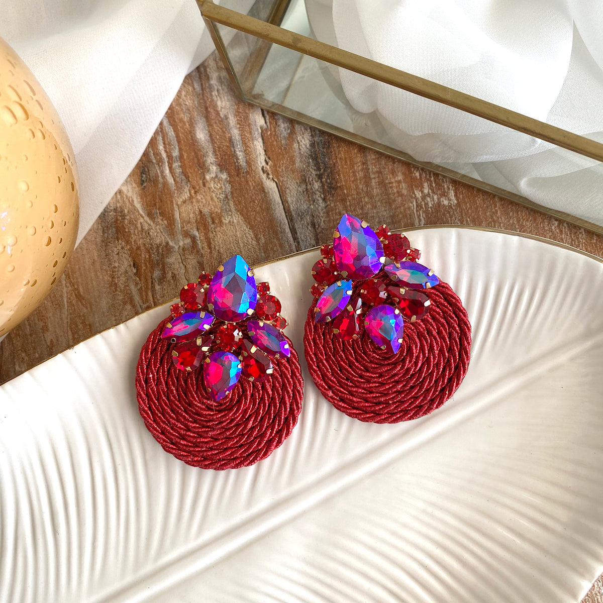 Aretes Isabella rojo