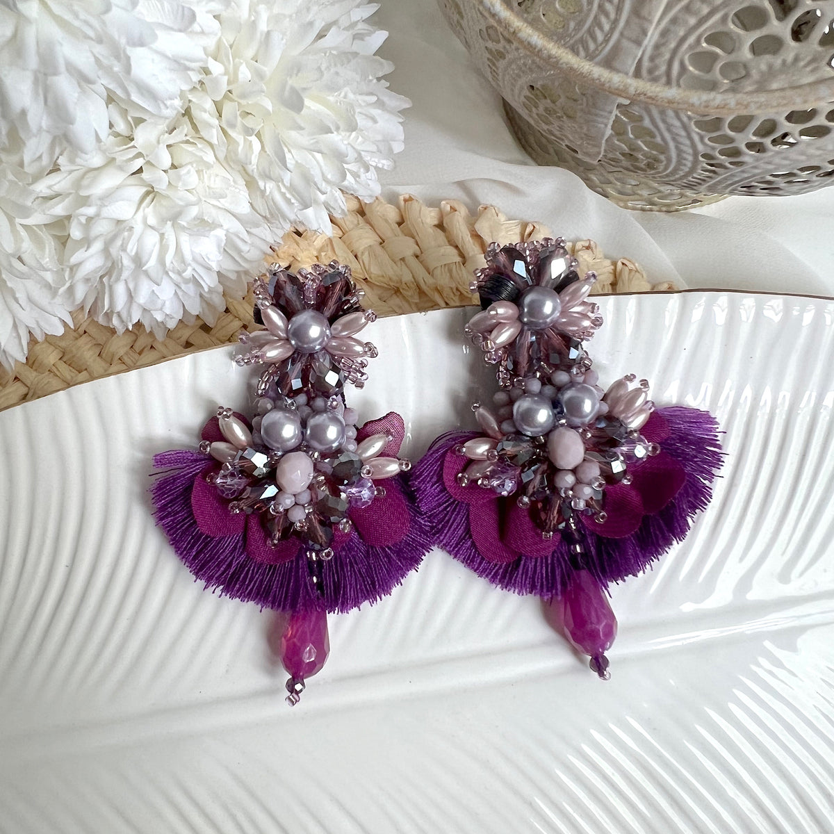 Aretes Arianne morado lila