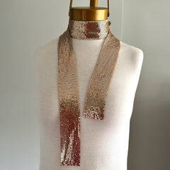 Collar bufanda malla metalica dorado