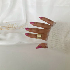 anillo basic wide ajustable en plata 925 bañado en oro 18k