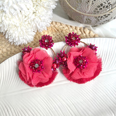 Aretes Rose fucsia