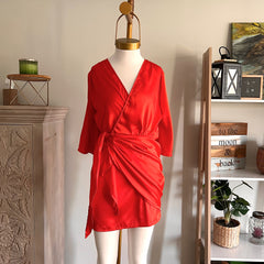 Vestido ajustable Juliette rojo coral talla única/ standard