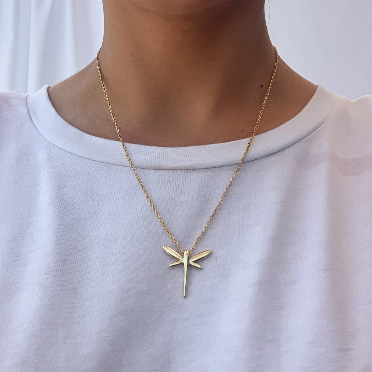 Collar libélulas plata 925 bañado en oro 18k