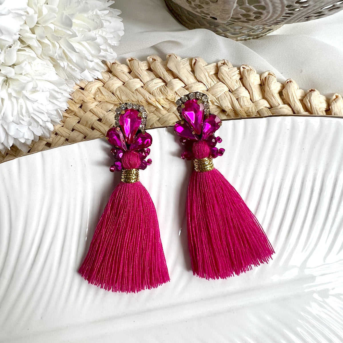 Aretes Sophie fucsia