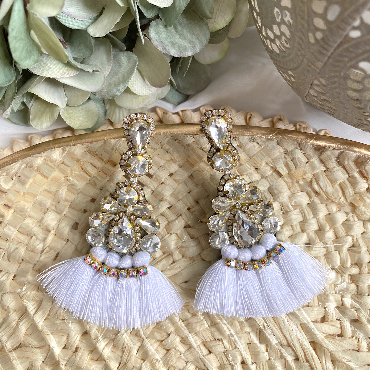 Aretes Maca blanco