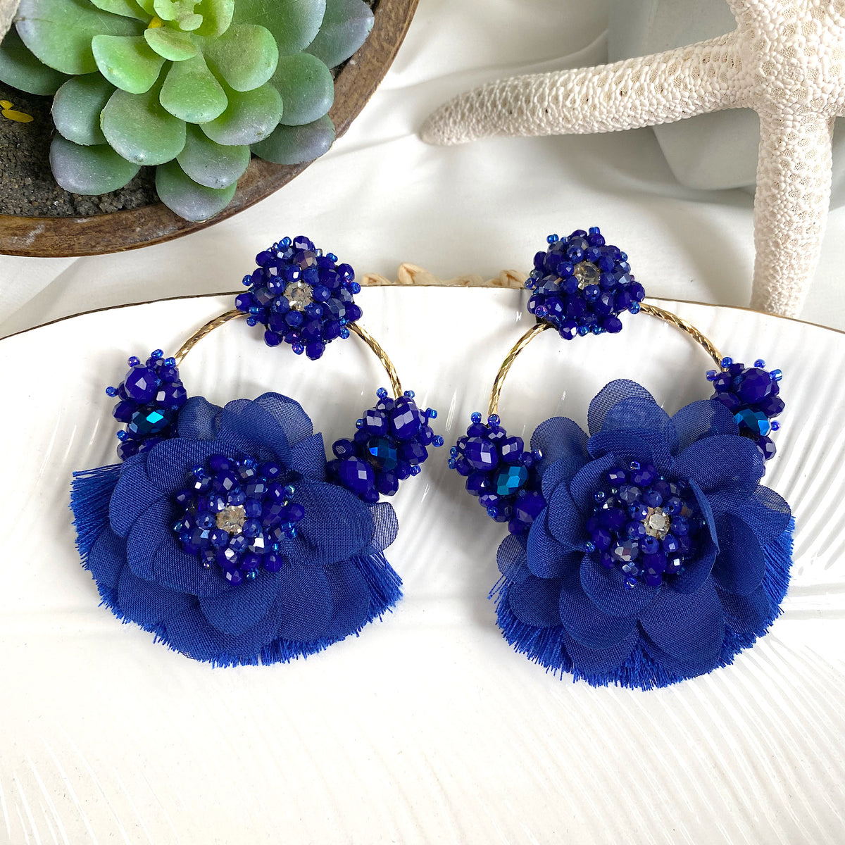 Aretes Rose azul